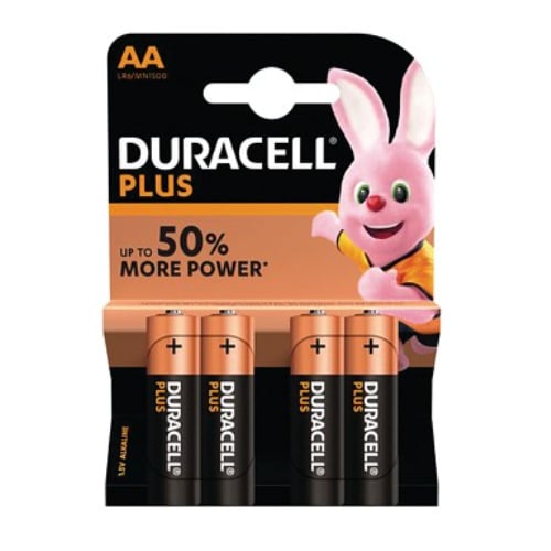 Duracell MN1500B4 PLUS AA type battery Pack of 4