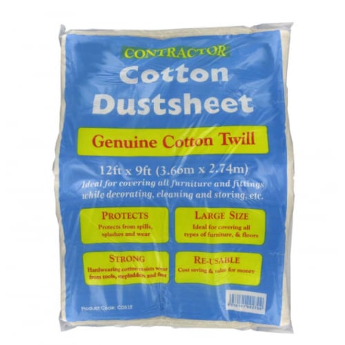 DEG Dust sheet 3.7m. x 2.8m.cotton twill with a Polythene Back