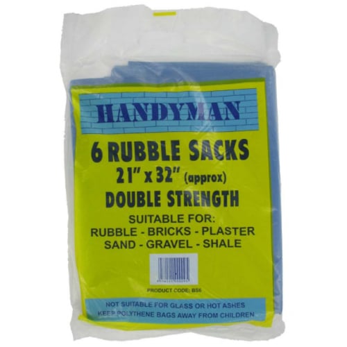 RSB Rubble Sack Heavy Duty 21x32inchs Double Strength Pack of 6