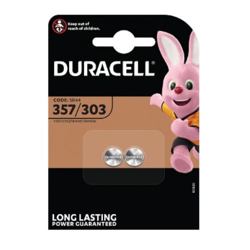 Duracell LR44 1.5 volt alkaline battery Pack=2
