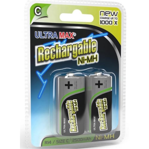 Ultramax C 2600mAH Rechargeable batteries(2=Pack)