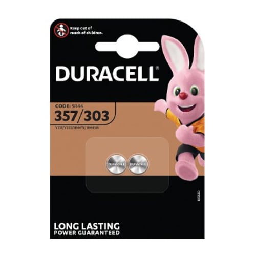 Duracell D357-303 1.5 volt silver oxide bat.Pack=2
