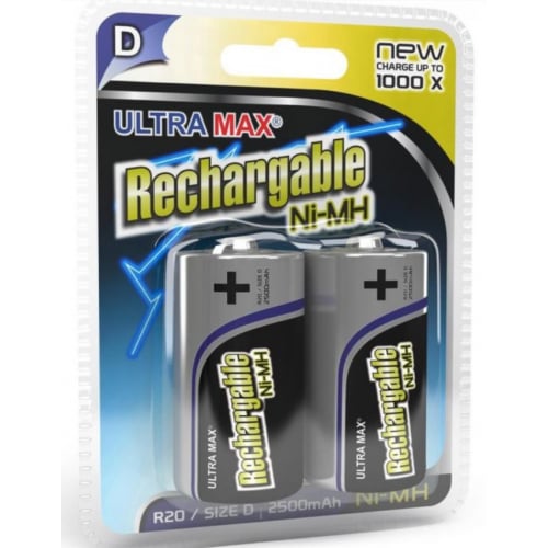 Ultramax D 2600mAH Rechargeable batteries(2=Pack)