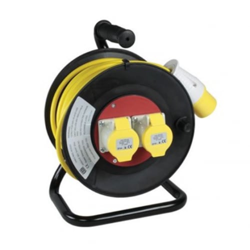 CED WCR501 50m.extension reel 2x16amp 110volt yellow sockets