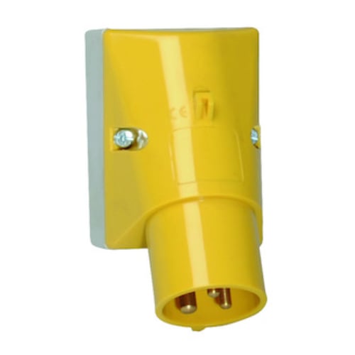 Ceenorm 24167 32amp 110v 2P & Earth 3pin IP44 Yellow Appliance Inlet