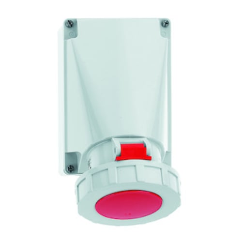 Ceenorm 1161 63a 415v 3P & Earth 4pin IP67 Red Surface Socket