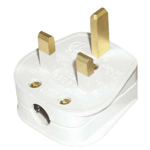 Scolmore PA322 13A (5A Fused) BS1363 White Plug Top