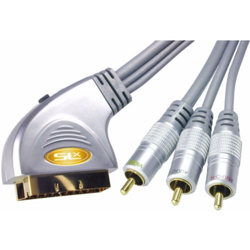 Philex 26465HS 21pin scart to 3 phono plugs 1.5m.lead