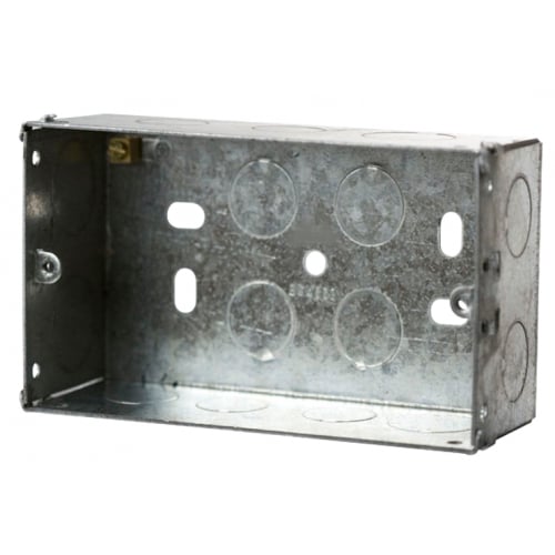 CED MB247 47mm deep 2Gang flush wiring accessory metal wall back box