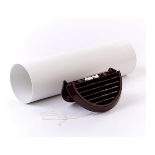 Xpelair SSWKBR 92993AB 100mm Easy-Fit Wall Kit with Brown Round Grille