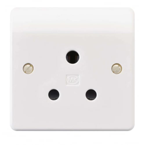 MK K772WHI 1 Gang 15 Amp Un-Switched Flush Socket Outlet White