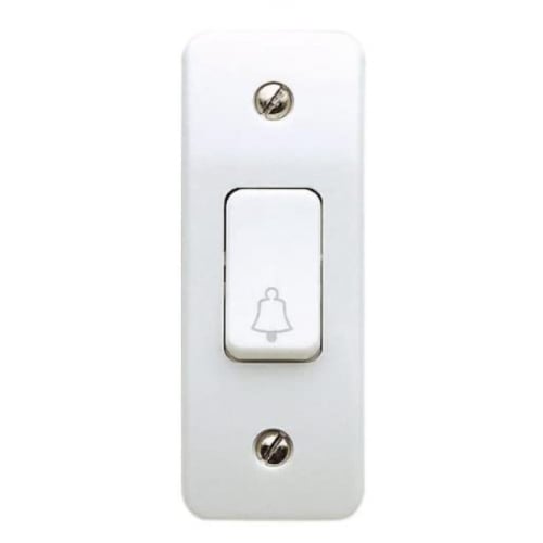 MK K4848BWHI 1 Gang 2 Way 10a SP Bell Architrave Switch