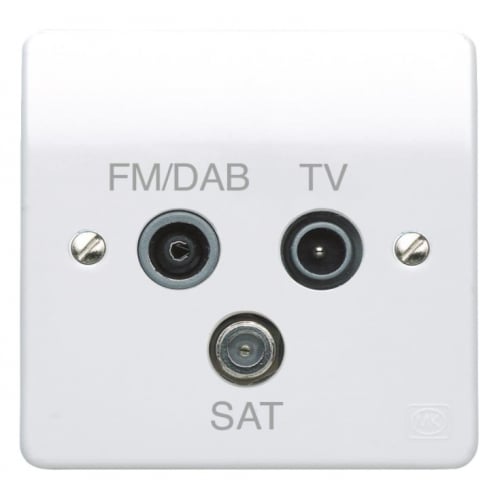 MK K3553DABWHI Triple TV/FM DAB/SAT Triplexer Socket