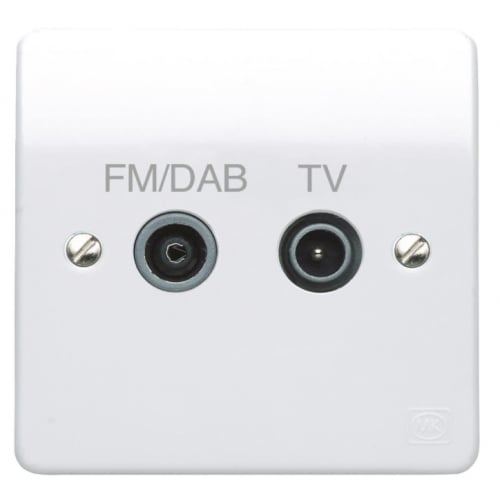 MK K3552DABWHI Twin TV/FM DAB Diplexer Skt Fully screened Non Isolated