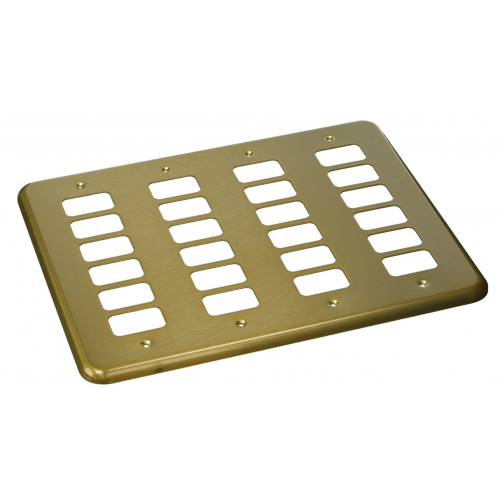 MK K3454SAB 24 Gang Satin Anodised Brass Albany Plus Grid Front Plate