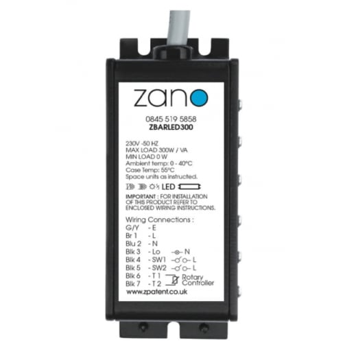 Zano ZBARLED300 300w CFL/LED/LV/T Remote Dimmer