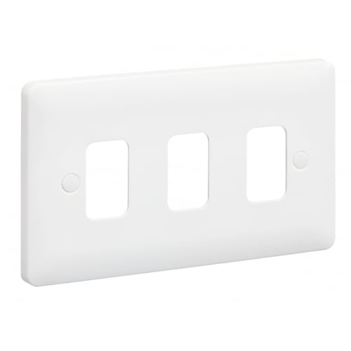 MK Base MB3633WHI 2 Gang 3 Module Grid Plate(Compatible with MK Grid Plus)