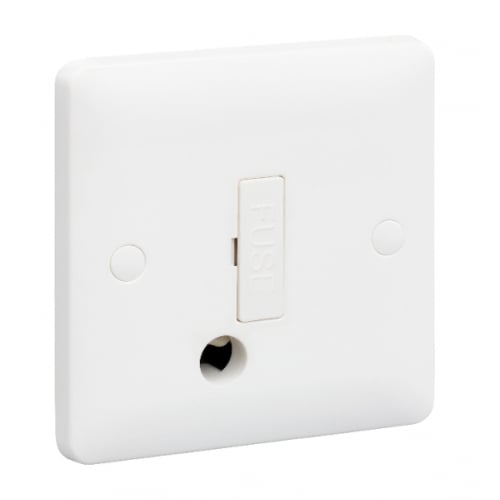 MK Base MB1031WHI 13a DP Unswitched Spur+Flex Outlet