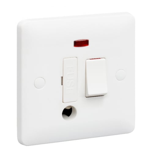 MK Base MB1070WHI 13a DP Switched Spur + Neon + Flex Outlet