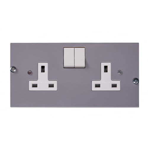 Britmac GB3SS2CE/BG 13amp 2gang Clean Earth switched socket