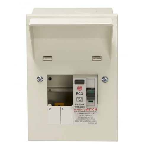 WYLEX NHRS206/63 2WAY CONSUMER UNIT WITH 63amp RCD