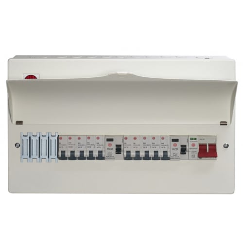 Wylex WNM1773/1 14 Way High Integrity+Type 2 SPD Flexible Busbar Consumer Unit Loaded with 10 MCB's