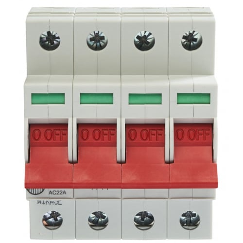 Wylex WS124 125 Amp 4 Pole Incoming Mainswitch Disconnector