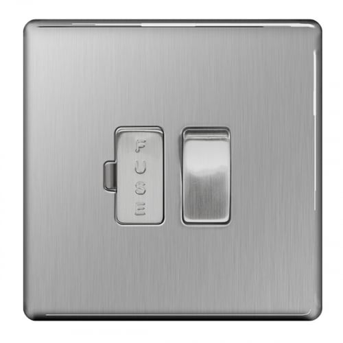 BG FBS50-01 13a DP Switched Spur Brushed Steel