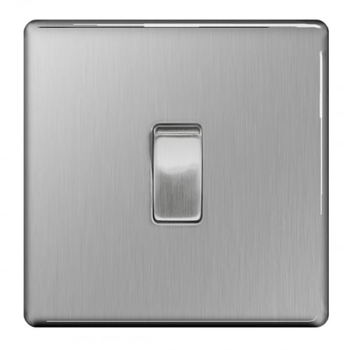 BG FBS12-01 1 Gang 2 Way Switch Brushed Steel