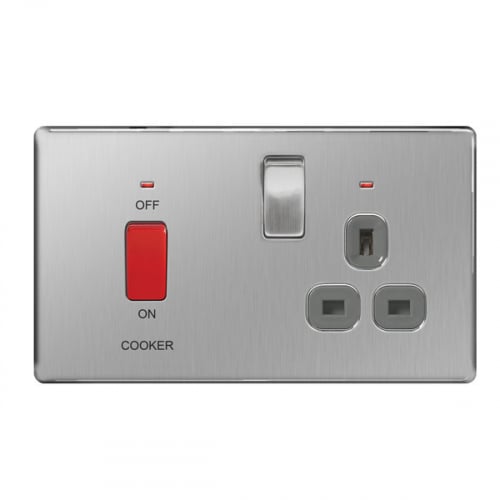 BG FBS70G-01 45a Cooker Control Unit Brushed Steel