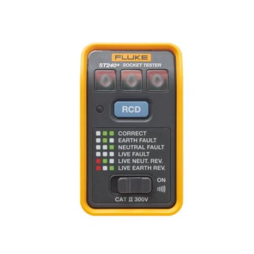 Fluke ST240+UK Socket Tester with RCD Test Button