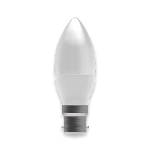 Bell 60500 2.1w BC LED Candle Lamp 2700k(Warm White) Opal 250 lumens