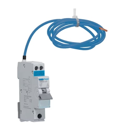 Hager ADC916R 16a C Curve  Type A 1 Pole + Switched Neutral RCBO